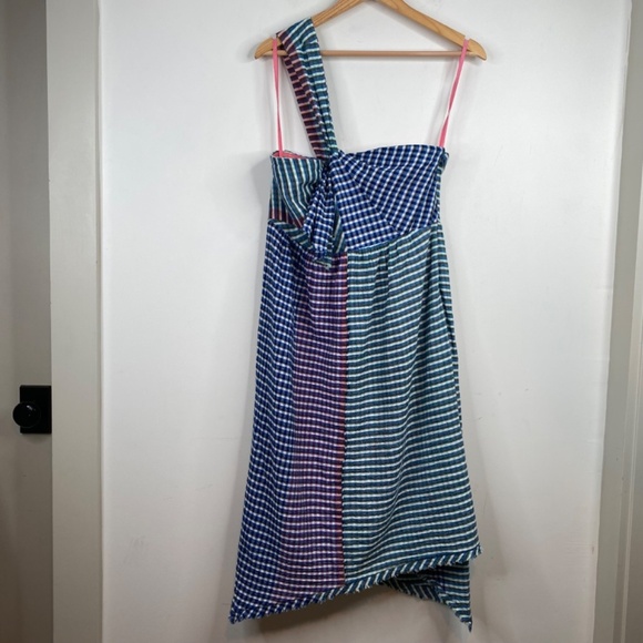 Anthropologie Maeve Waverly Dress 8 Plaid Gingham Coastal Beach Preppy Cottage - Picture 4 of 13